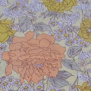 Belleair Luxury Blend Vintage Multicolor Yellow Peach Retro King Flat Sheet Vtg